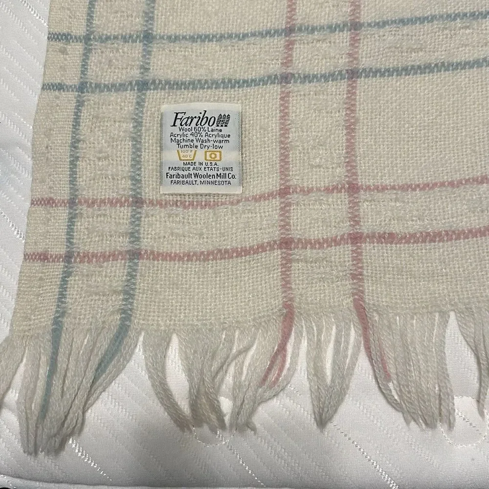 Vtg‎ Faribo Woolen Mill Throw Blanket 45x56